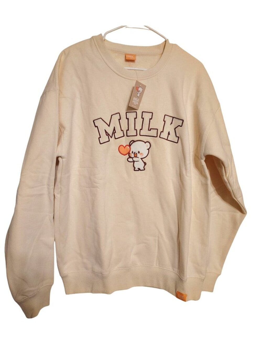 NWT Milk Mocha Bear Medium Sweatshirt, Light Yellow, Teddy Bear New, Soft
